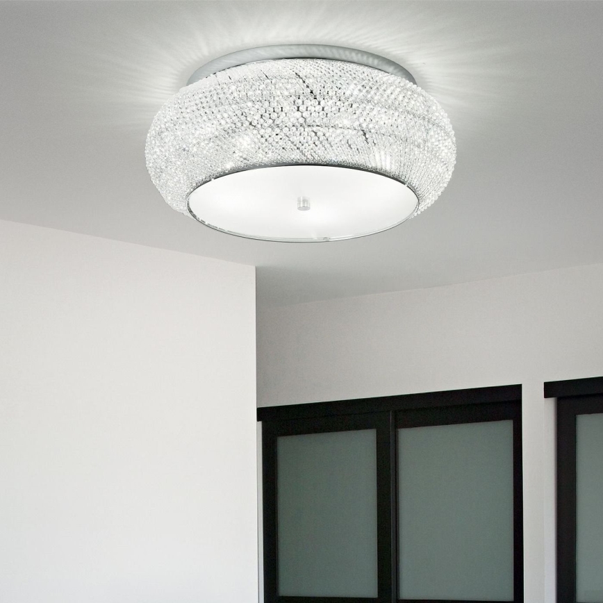 Ideal Lux - Κρυστάλλινο φωτιστικό οροφής PASHA 6xE14/40W/230V διάμετρος 40 cm γυαλιστερό χρώμιο