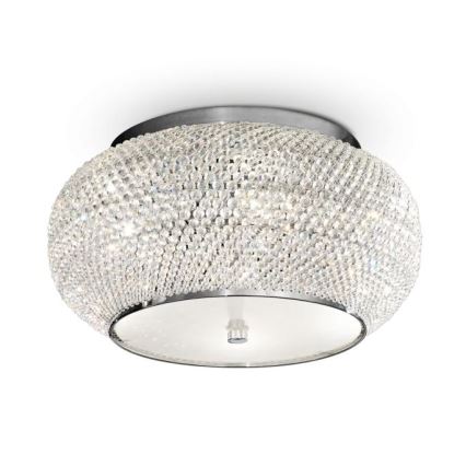 Ideal Lux - Κρυστάλλινο φωτιστικό οροφής PASHA 6xE14/40W/230V διάμετρος 40 cm γυαλιστερό χρώμιο