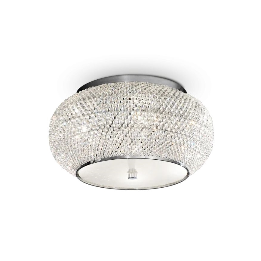 Ideal Lux - Κρυστάλλινο φωτιστικό οροφής PASHA 6xE14/40W/230V διάμετρος 40 cm γυαλιστερό χρώμιο