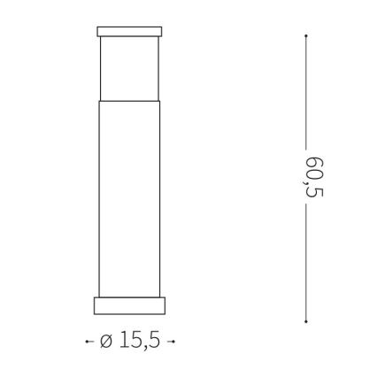 Ideal Lux - Λάμπα εξωτερικού χώρου 1xE27/42W/230V 60 cm IP44 ανθρακί