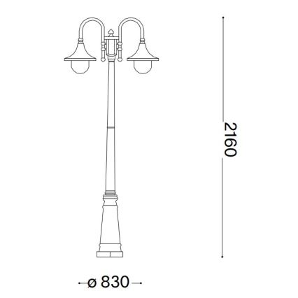 Ideal Lux - Λάμπα εξωτερικού χώρου 2xE27/60W/230V