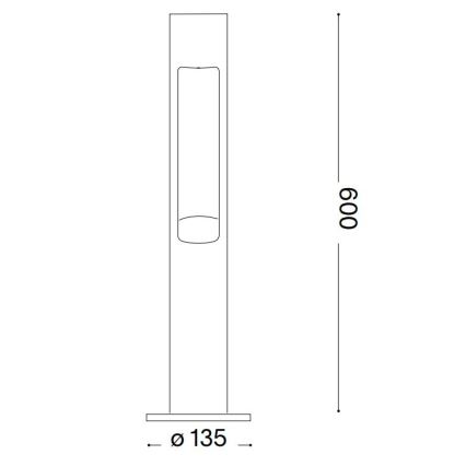 Ideal Lux - Λάμπα εξωτερικού χώρου ACQUA 1xG9/15W/230V 60 cm IP44 ανθρακί
