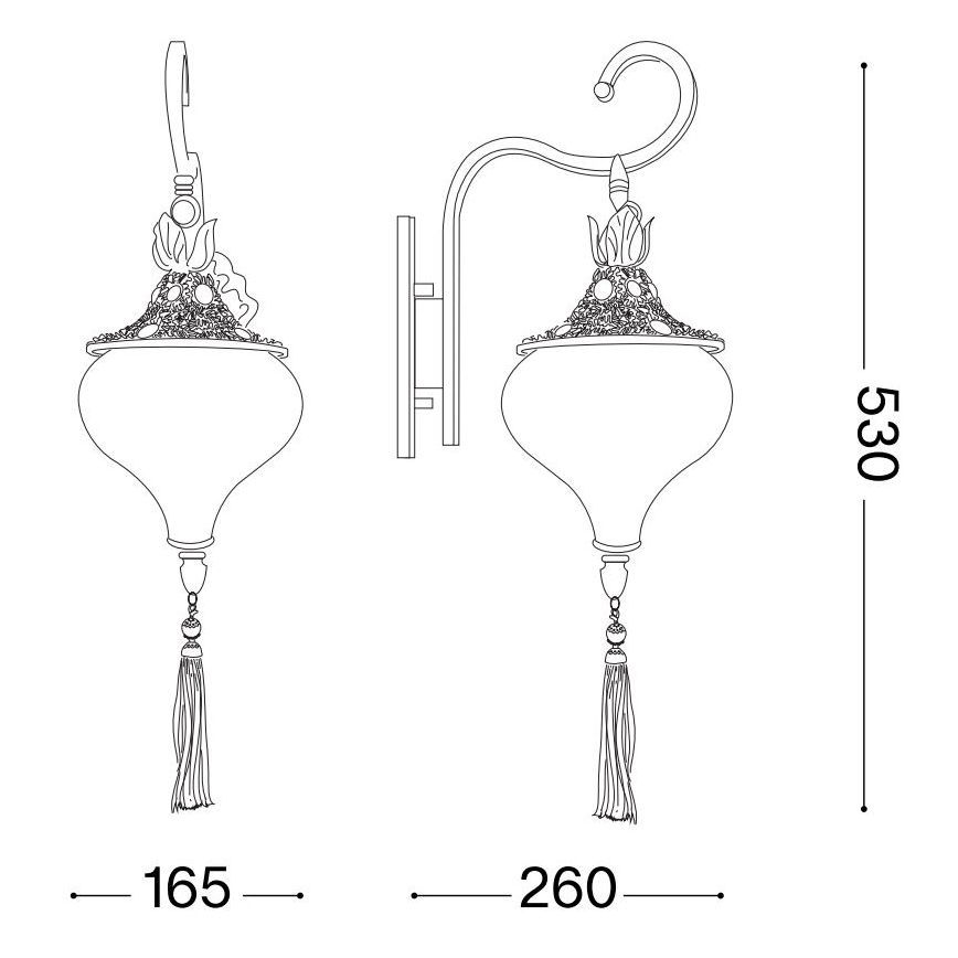 Ideal Lux - Λάμπα τοίχου HAREM 1xE27/42W/230V ορείχαλκος