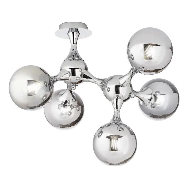 Ideal Lux - Πλαφονιέρα οροφής NODI 5xE14/28W/230V γυαλιστερό χρώμιο