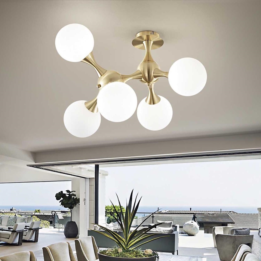 Ideal Lux - Πλαφονιέρα οροφής NODI 5xE14/28W/230V ορείχαλκος