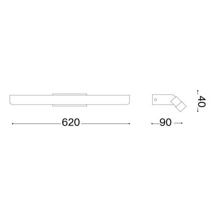 Ideal Lux - Φωτισμός καθρέφτη μπάνιου LED RIFLESSO LED/16W/230V 62 cm CRI 90 IP54 γυαλιστερό χρώμιο