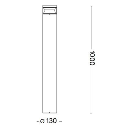 Ideal Lux - Φωτιστικό LED εξωτερικού χώρου BOEING LED/14W/230V 100 cm CRI 90 IP65 ανθρακί