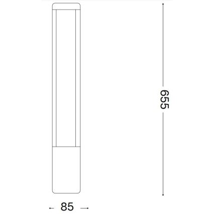 Ideal Lux - Φωτιστικό LED εξωτερικού χώρου TIFONE LED/8,5W/230V 65,5 cm IP65 ανθρακί