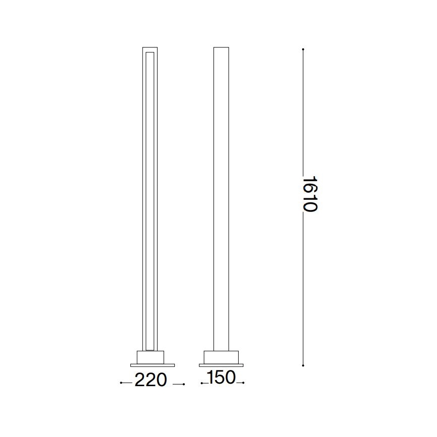 Ideal Lux - Φωτιστικό δαπέδου LED Dimmable CRAFT LED/26W/230V CRI 90 οξιά