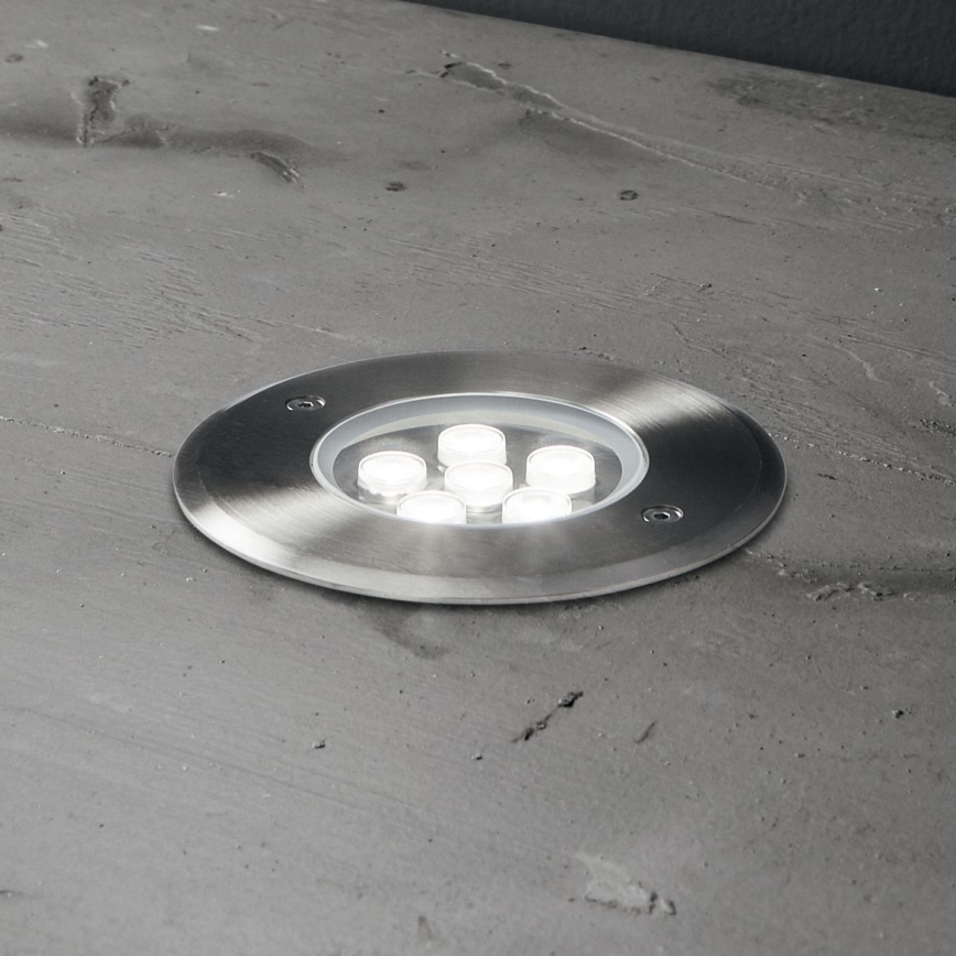 Ideal Lux - Φωτιστικό δρόμου LED FLOOR LED/6W/230V διάμετρος 12 cm CRI 90 IP67 γυαλιστερό χρώμιο