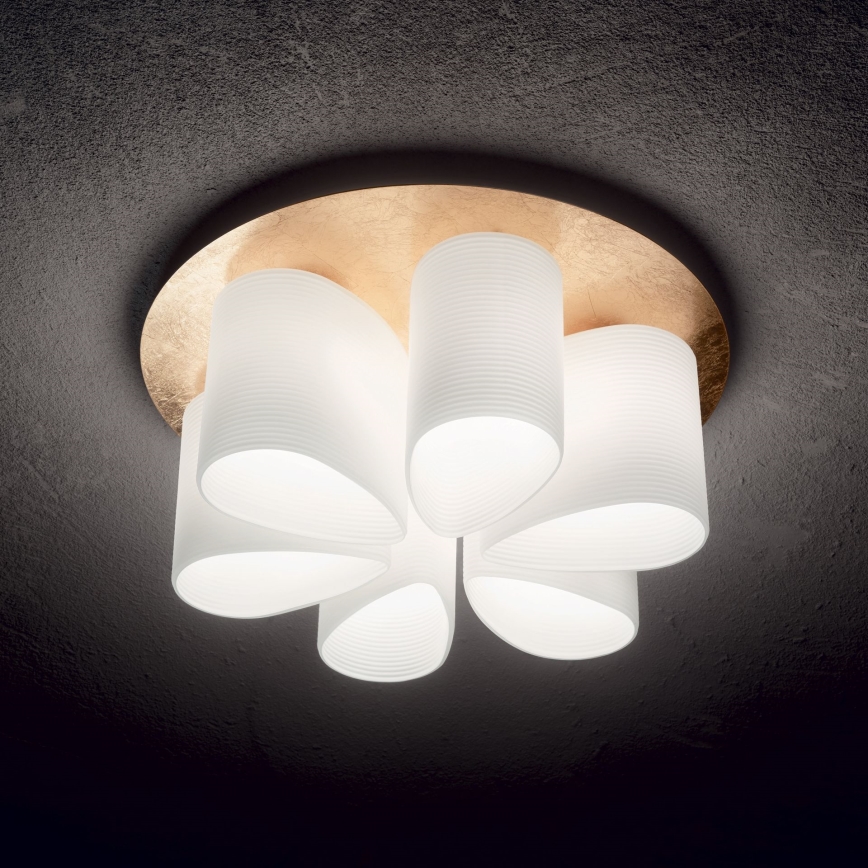 Ideal Lux - Φωτιστικό οροφής DAISY 6xE27/52W/230V διάμετρος 60 cm χρυσό/λευκό