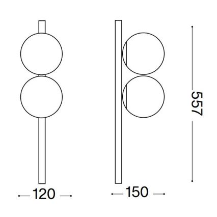 Ideal Lux - Φωτιστικό οροφής LED BINOMIO 2xG9/3W/230V μαύρο