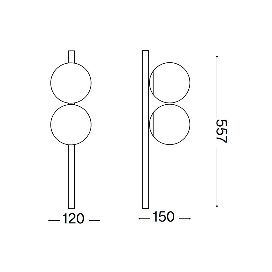 Ideal Lux - Φωτιστικό οροφής LED BINOMIO 2xG9/3W/230V χρυσαφί
