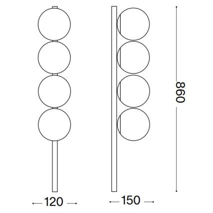 Ideal Lux - Φωτιστικό οροφής LED BINOMIO 4xG9/3W/230V λευκό