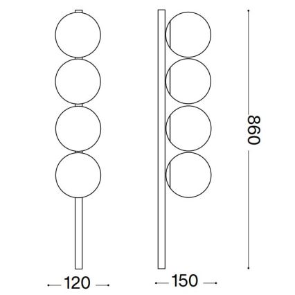 Ideal Lux - Φωτιστικό οροφής LED BINOMIO 4xG9/3W/230V χρυσαφί