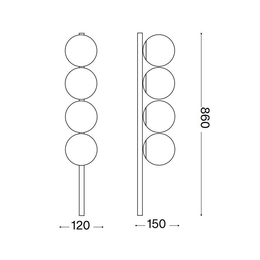 Ideal Lux - Φωτιστικό οροφής LED BINOMIO 4xG9/3W/230V χρυσαφί