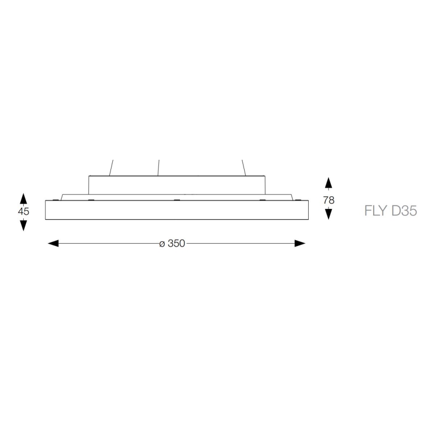 Ideal Lux - Φωτιστικό οροφής LED FLY LED/18W/230V 2700K διάμετρος 35 cm CRI 90 IP40 λευκό