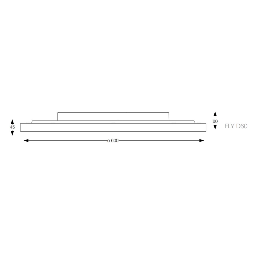 Ideal Lux - Φωτιστικό οροφής LED FLY LED/53W/230V 2700K διάμετρος 60 cm CRI 90 IP40 μαύρο