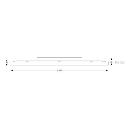 Ideal Lux - Φωτιστικό οροφής LED FLY LED/68W/230V 3000K διάμετρος 90 cm CRI 90 IP40 μαύρο