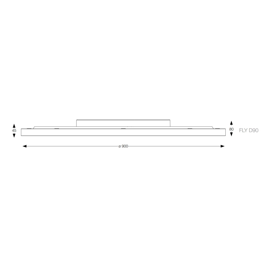 Ideal Lux - Φωτιστικό οροφής LED FLY LED/68W/230V 3000K διάμετρος 90 cm CRI 90 IP40 μαύρο