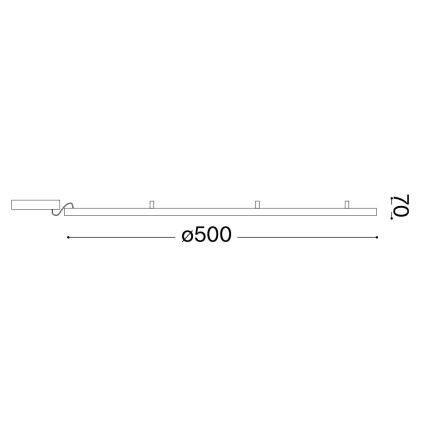 Ideal Lux - Φωτιστικό οροφής LED ORACLE SLIM LED/29W/230V 4000K διάμετρος 50 cm μαύρο