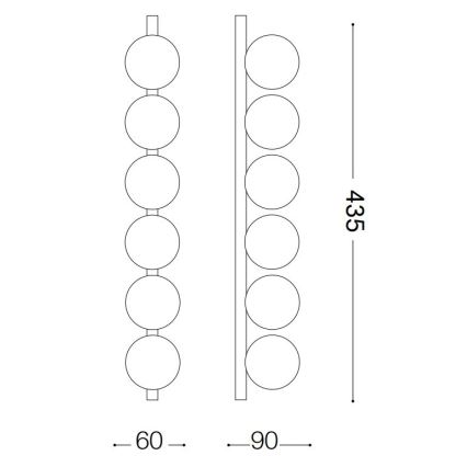 Ideal Lux - Φωτιστικό οροφής LED PING PONG 6xLED/3W/230V CRI 90 ορείχαλκος