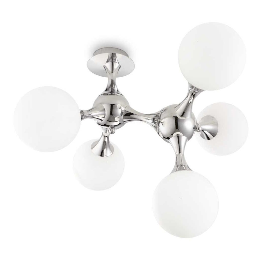 Ideal Lux - Φωτιστικό οροφής NODI 5xE14/28W/230V γυαλιστερό χρώμιο/λευκό