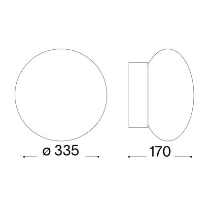 Ideal Lux - Φωτιστικό οροφής μπάνιου BUBBLE 1xE27/60W/230V διάμετρος 33,5 cm IP44 λευκό