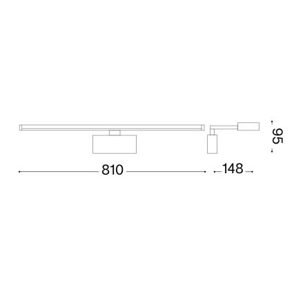 Ideal Lux - Φωτιστικό πίνακα LED ALMA LED/18W/230V 81 cm CRI 90 χρυσό