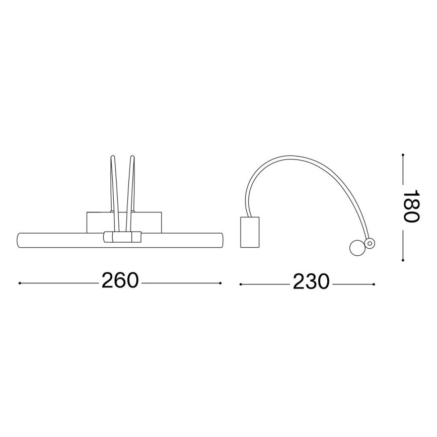 Ideal Lux - Φωτιστικό πίνακα LED BOW LED/3,5W/230V 26 cm CRI 90 χρυσό