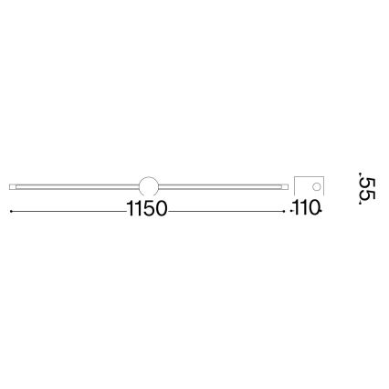 Ideal Lux - Φωτιστικό πίνακα LED FILO LED/16W/230V 115 cm CRI 90 μαύρο