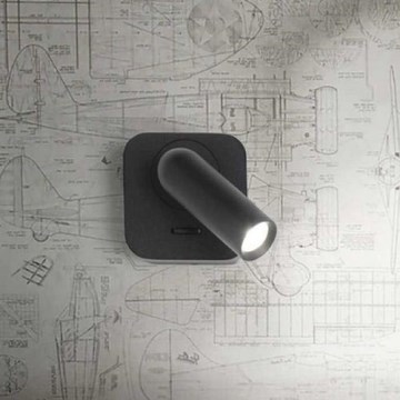 Ideal Lux - Φωτιστικό σποτ τοίχου LED BEAN LED/3W/230V CRI 90 μαύρο