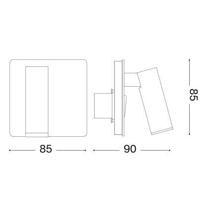 Ideal Lux - Φωτιστικό σποτ τοίχου LED LITE LED/3W/230V CRI 90 μαύρο