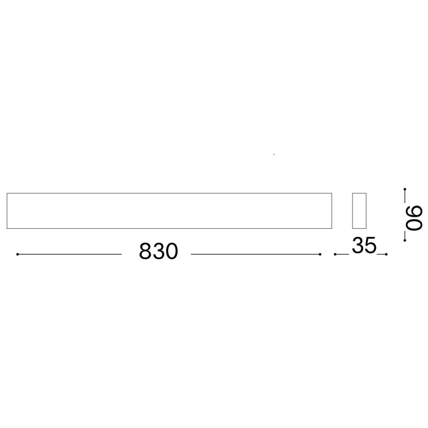 Ideal Lux - Φωτιστικό τοίχου LED DELTA LED/30W/230V 3000K 83 cm CRI 90 μαύρο