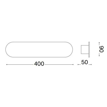 Ideal Lux - Φωτιστικό τοίχου LED ECHO LED/20W/230V 40 cm CRI 90 μαύρο