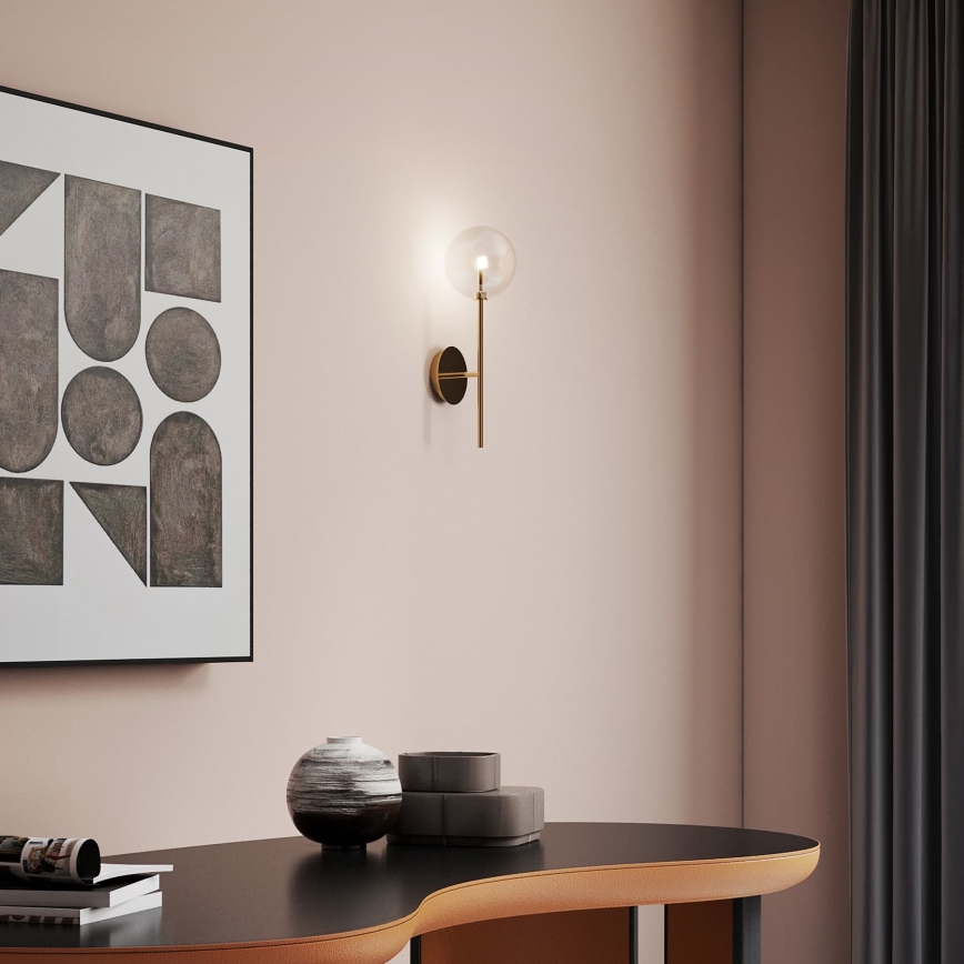 Ideal Lux - Φωτιστικό τοίχου LED EQUINOXE 1xG4/2W/230V ορείχαλκος/διαφανές