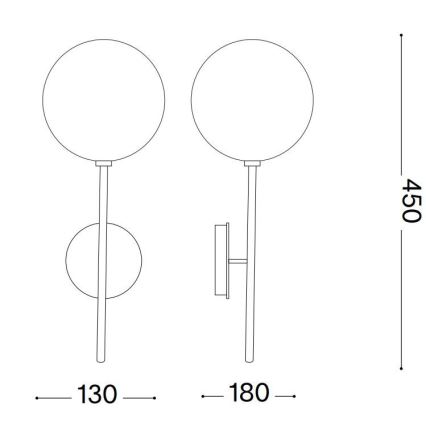 Ideal Lux - Φωτιστικό τοίχου LED EQUINOXE 1xG4/2W/230V ορείχαλκος/διαφανές