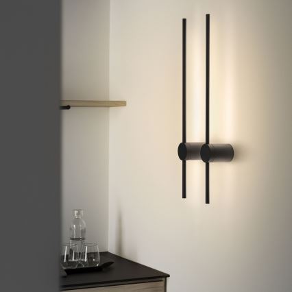 Ideal Lux - Φωτιστικό τοίχου LED ESSENCE LED/12W/230V 3000K 70 cm CRI 90 μαύρο
