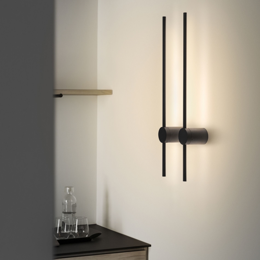 Ideal Lux - Φωτιστικό τοίχου LED ESSENCE LED/12W/230V 3000K 70 cm CRI 90 μαύρο