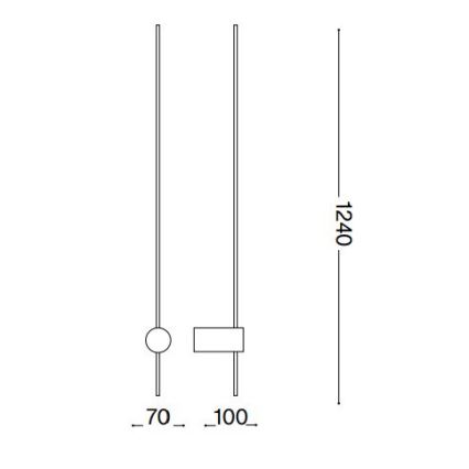 Ideal Lux - Φωτιστικό τοίχου LED ESSENCE LED/19W/230V 4000K 124 cm CRI 90 μαύρο