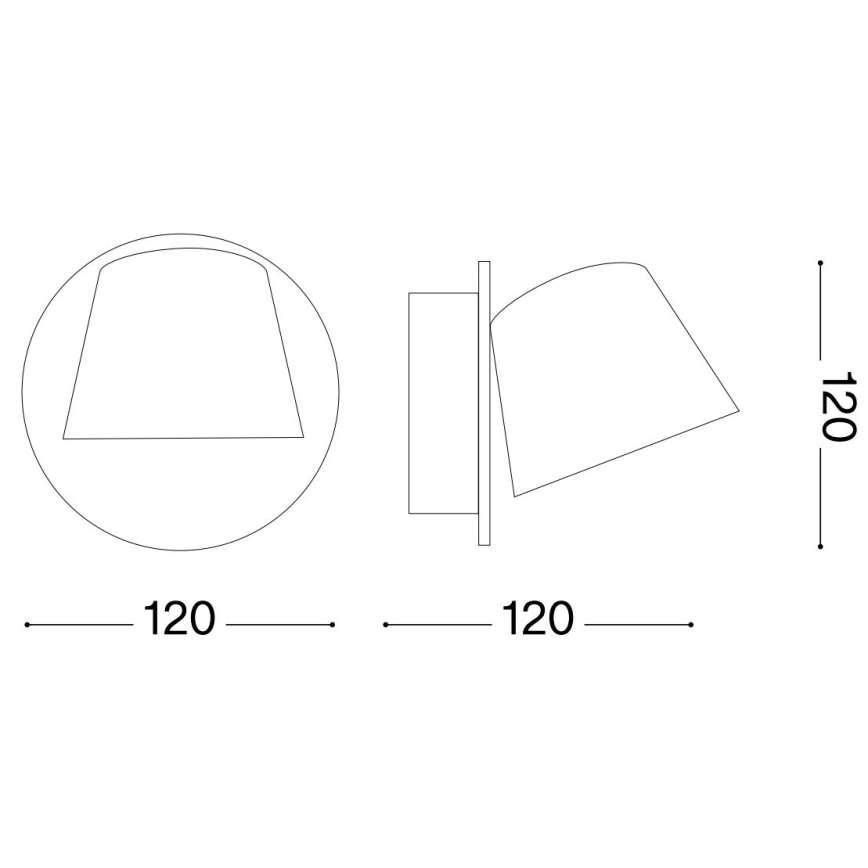Ideal Lux - Φωτιστικό τοίχου LED GIM LED/6W/230V μαύρο