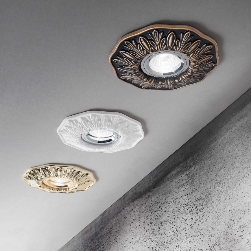 Ideal Lux - Χωνευτό φωτιστικό οροφής POLKA 1xGU10/50W/230V μπρονζέ