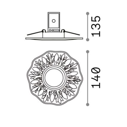Ideal Lux - Χωνευτό φωτιστικό οροφής POLKA 1xGU10/50W/230V μπρονζέ