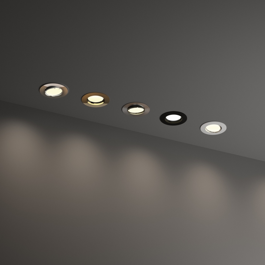 Ideal Lux - Χωνευτό φωτιστικό οροφής SWING 1xGU10/28W/230V Ø 8,2 cm ματ χρώμιο