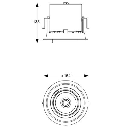 Ideal Lux - LED εντοιχισμένο σποτ NOVA LED/20W/230V 4000K CRI 90 διάμ. 15,4 cm λευκό