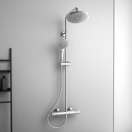 Ideal Standard A7208AA - Σετ ντους με θερμοστατική μπαταρία CERATHERM T25, γυαλιστερό χρώμιο