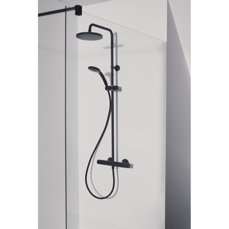 Ideal Standard A7545XG - Σετ ντους με θερμοστατική μπαταρία CERATHERM T25 μαύρο ματ