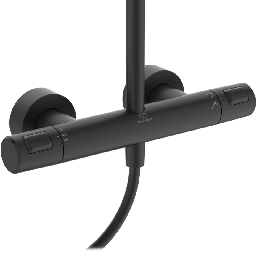 Ideal Standard A7545XG - Σετ ντους με θερμοστατική μπαταρία CERATHERM T25 μαύρο ματ