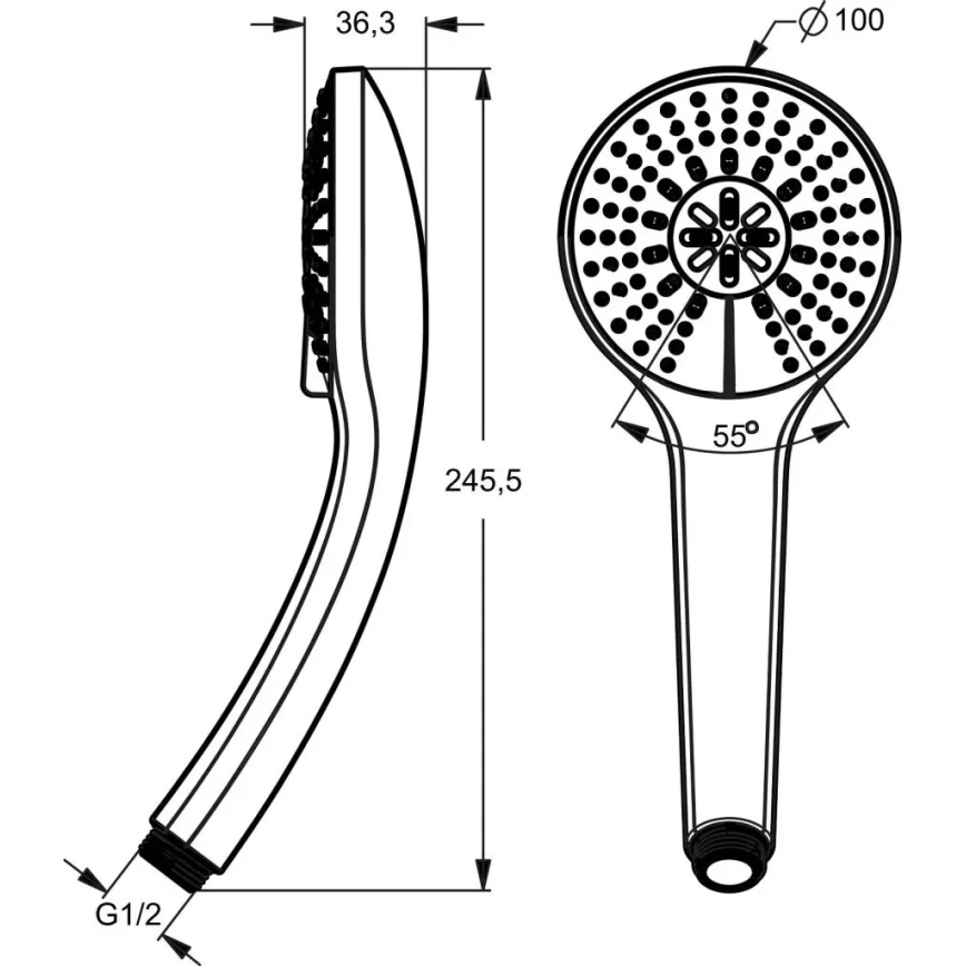 Ideal Standard B9403AA - Χειρολαβή ντους IDEALRAIN σε γυαλιστερό χρώμιο