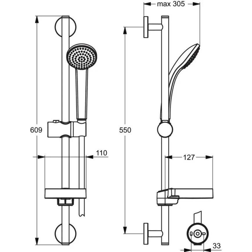 Ideal Standard B9501AA - Σετ ντους IDEALRAIN, γυαλιστερό χρώμιο